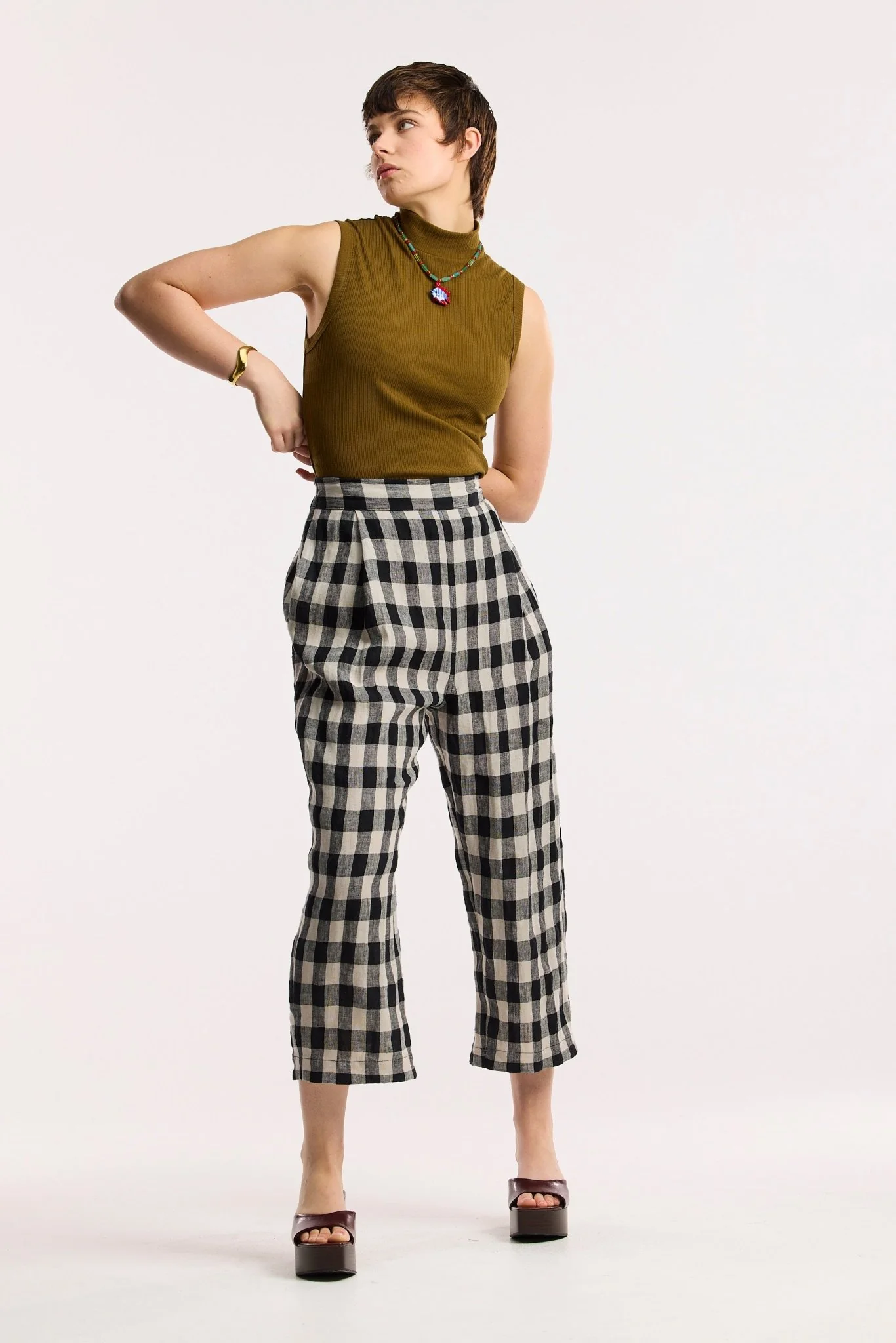 Laneway Check Barrel Leg Pant - Image 11
