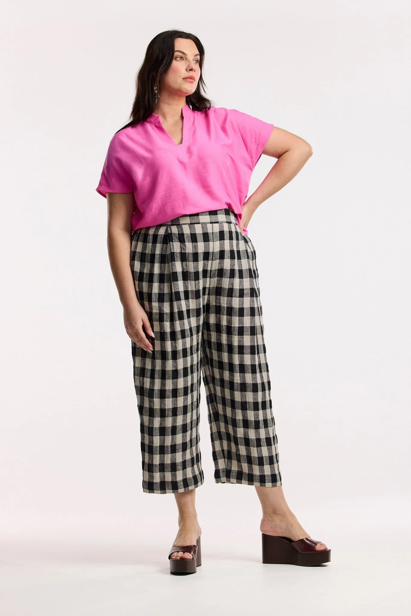 Laneway Check Barrel Leg Pant - Image 3
