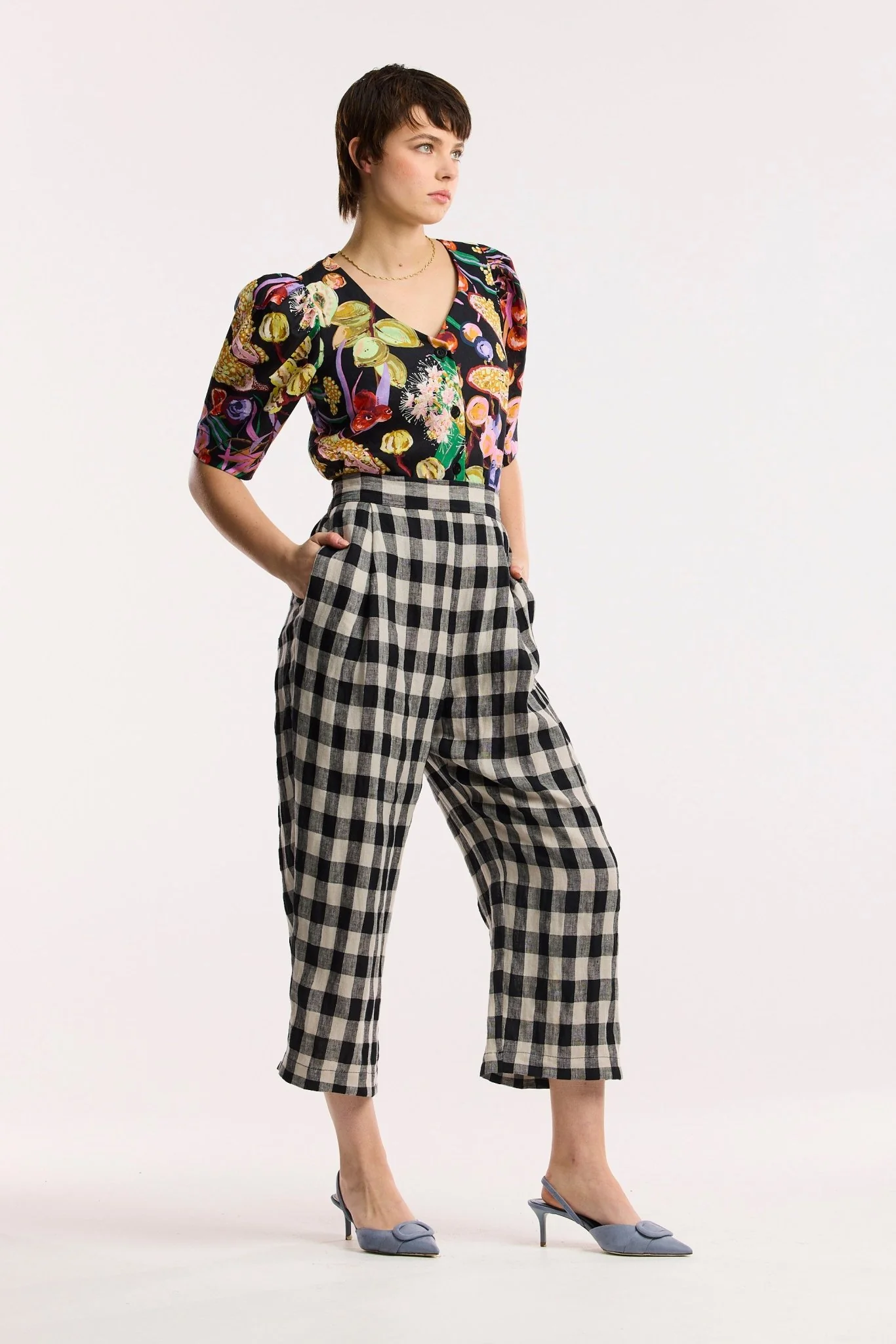 Laneway Check Barrel Leg Pant - Image 8