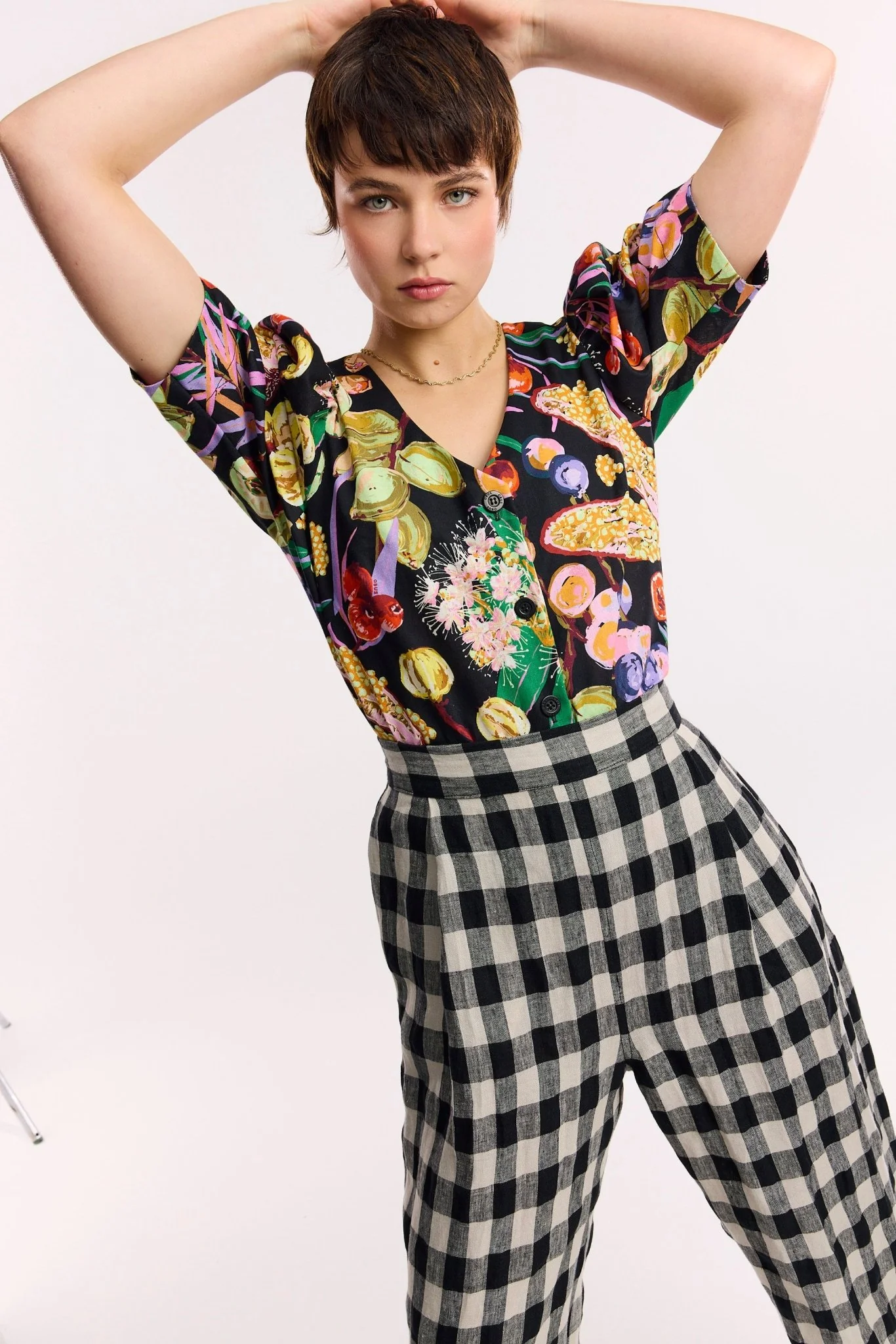 Laneway Check Barrel Leg Pant - Image 9