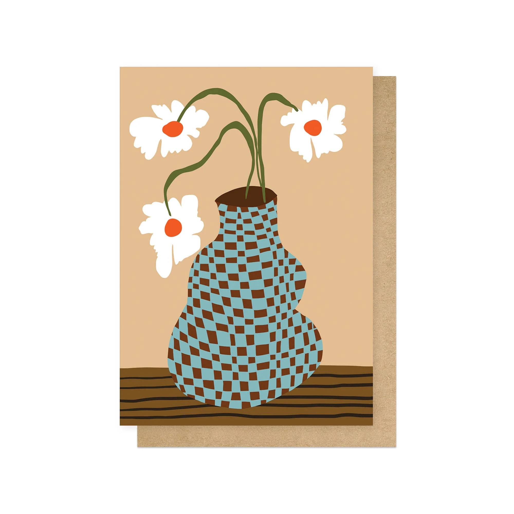Party Floral Pottery Greetings Card