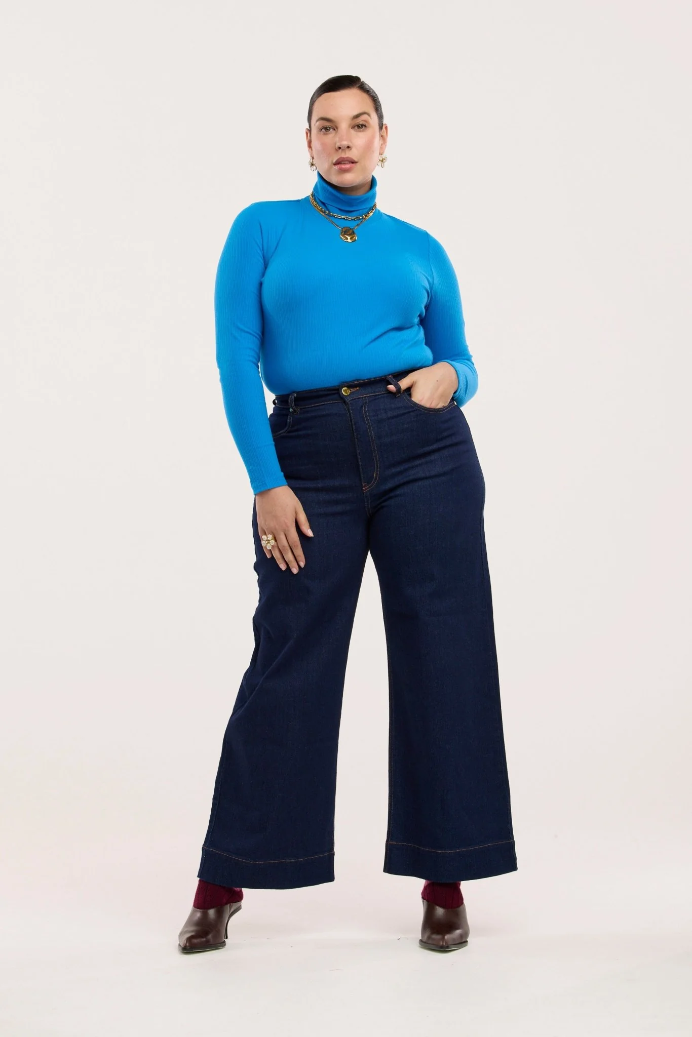 Traveller Rib Roll Neck Top - Image 3