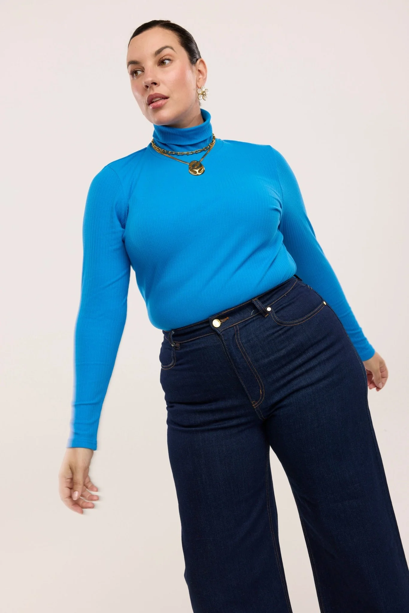 Traveller Rib Roll Neck Top - Image 4