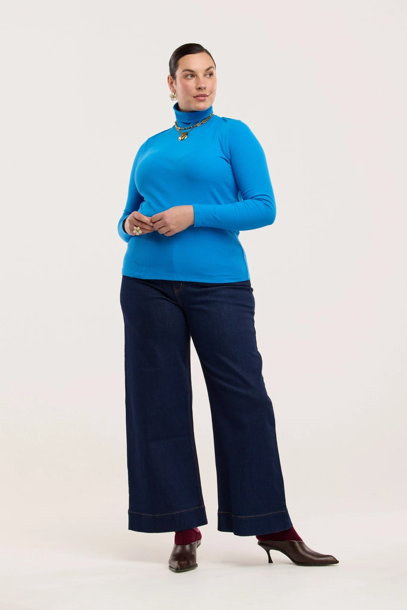 Traveller Rib Roll Neck Top - Image 5