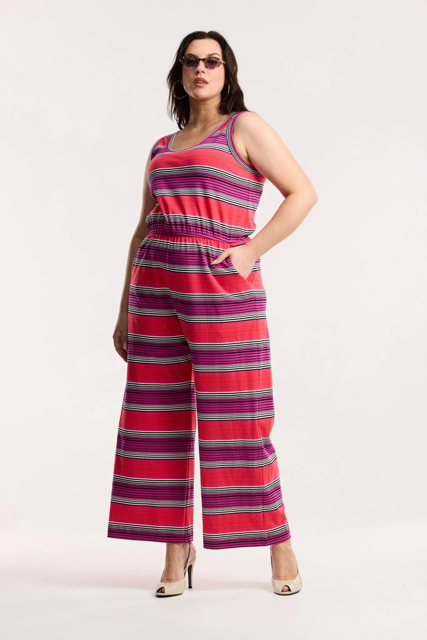 Traveller Stripe Wide Leg Jumpsuit - Image 4