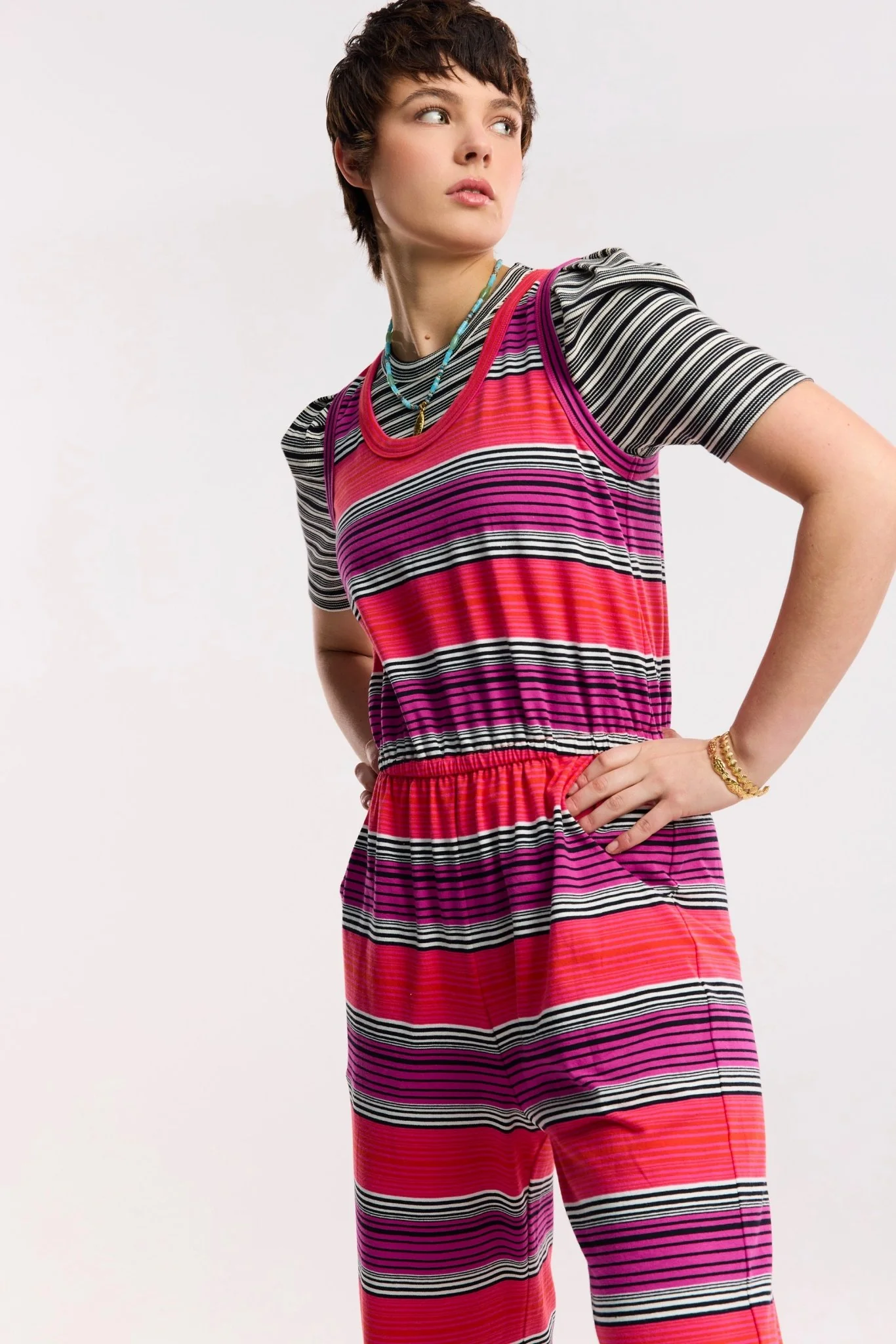 Traveller Stripe Wide Leg Jumpsuit - Image 6