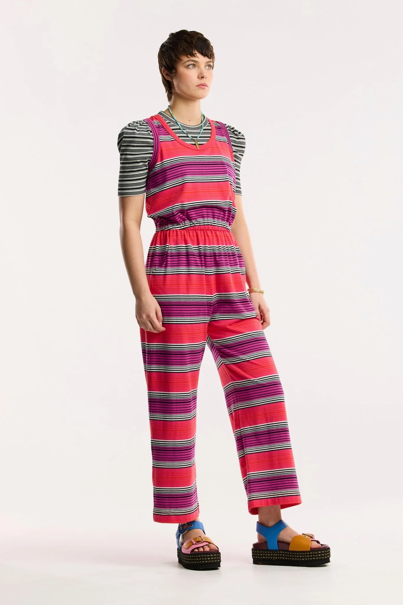 Traveller Stripe Wide Leg Jumpsuit - Image 7