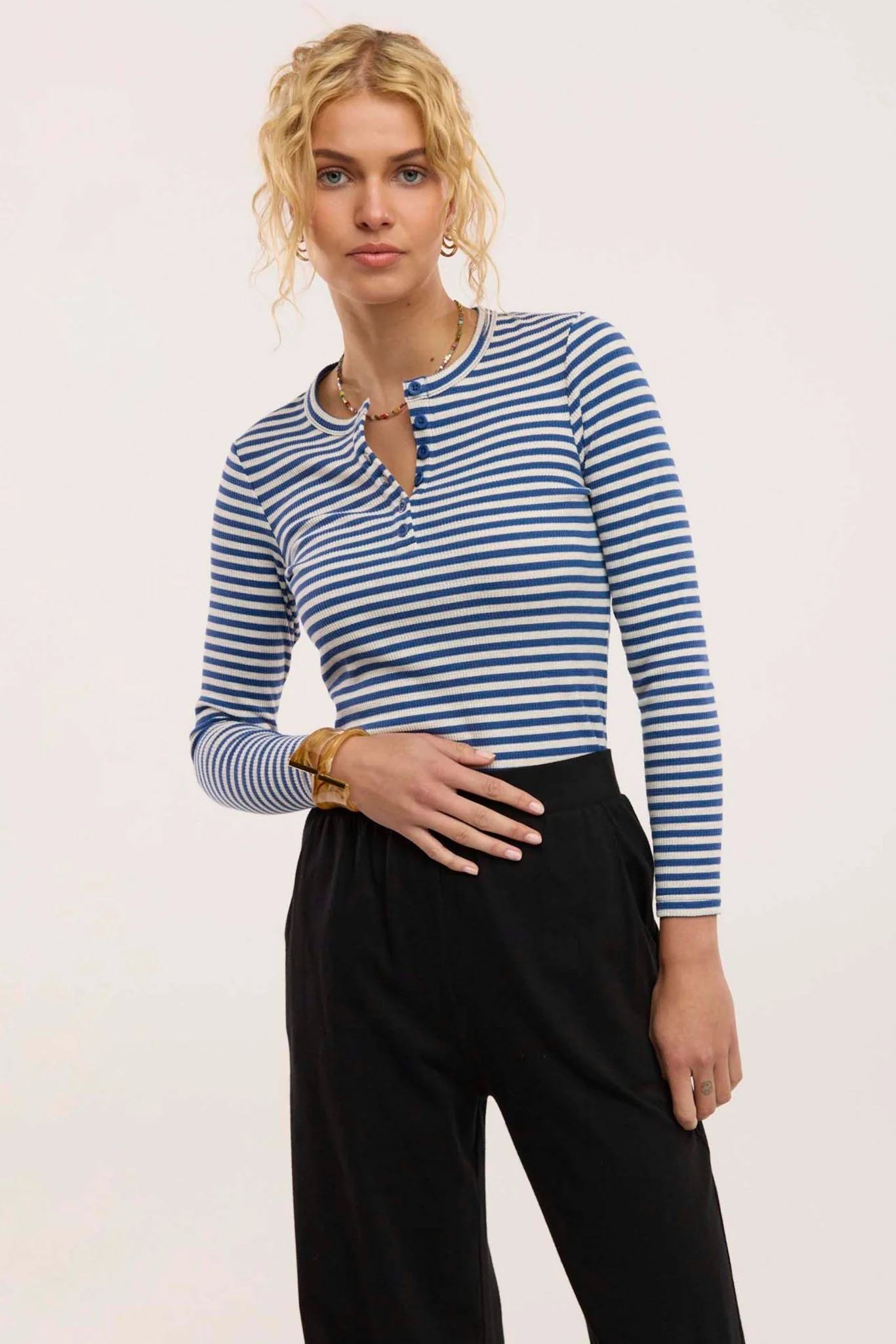 Traveller Waffle Henley Top - Image 6