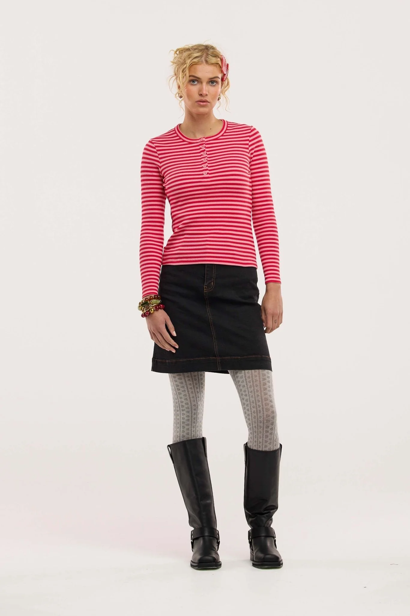 Traveller Waffle Henley Top - Image 5