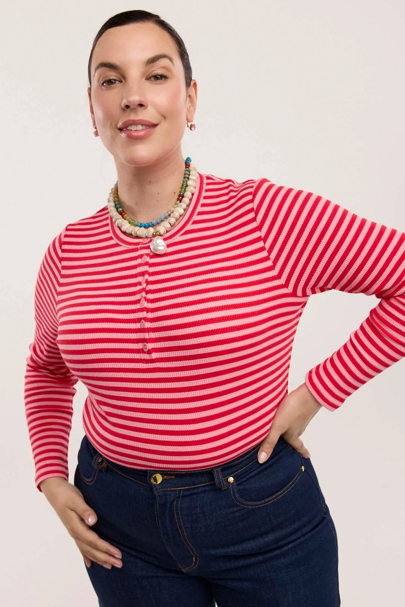 Traveller Waffle Henley Top - Image 6