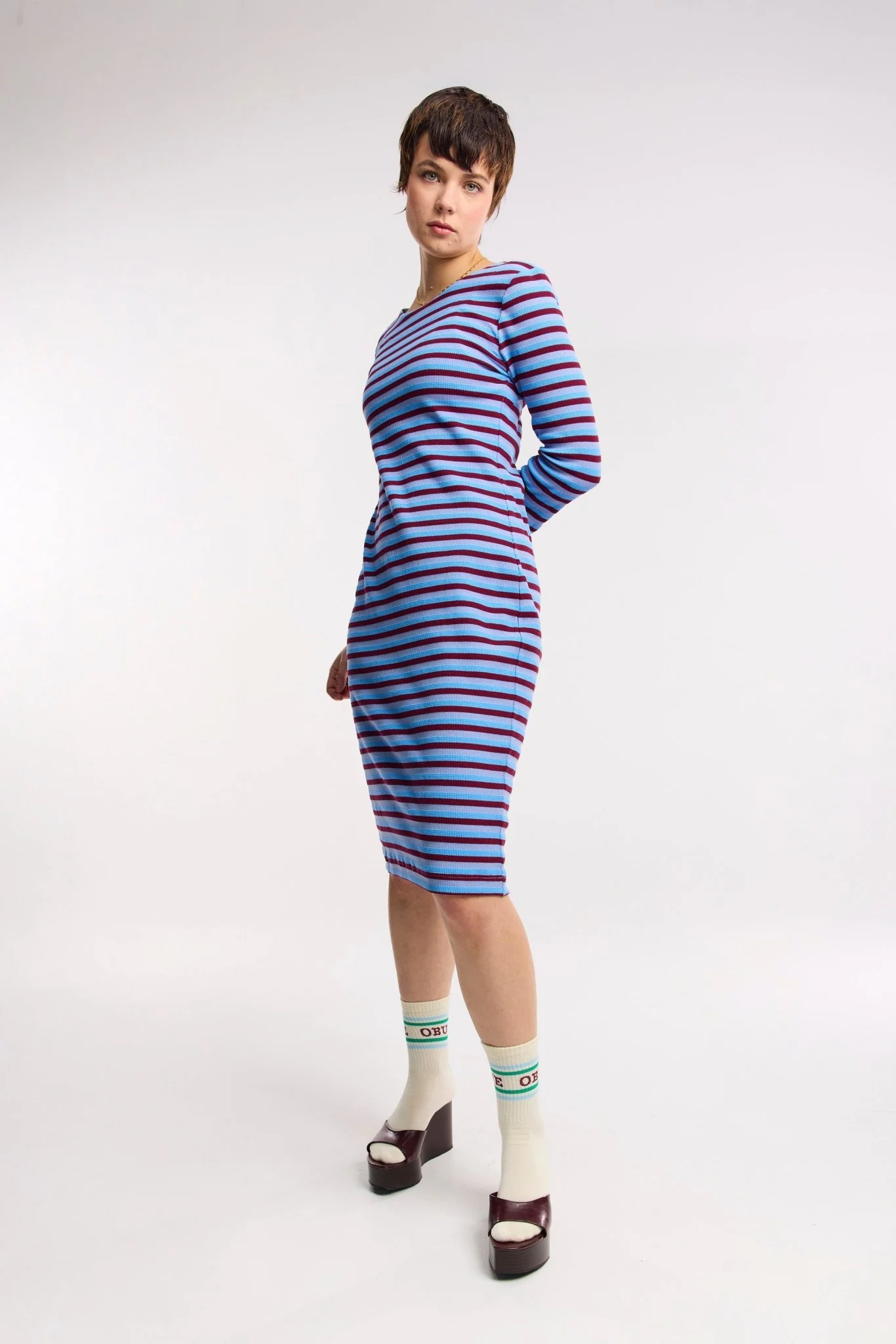 Traveller Waffle Stripe Contour Dress - Image 3