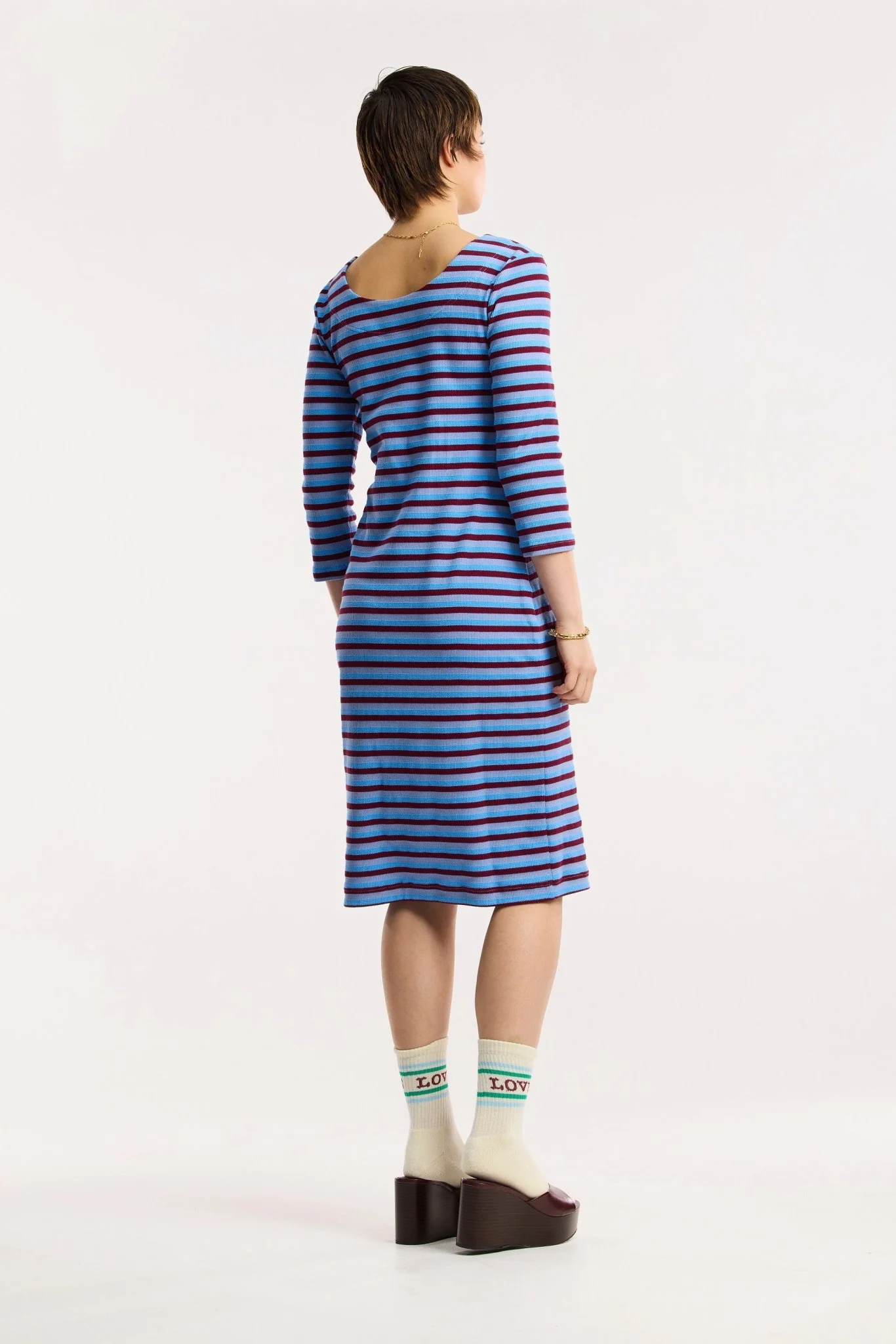 Traveller Waffle Stripe Contour Dress - Image 5