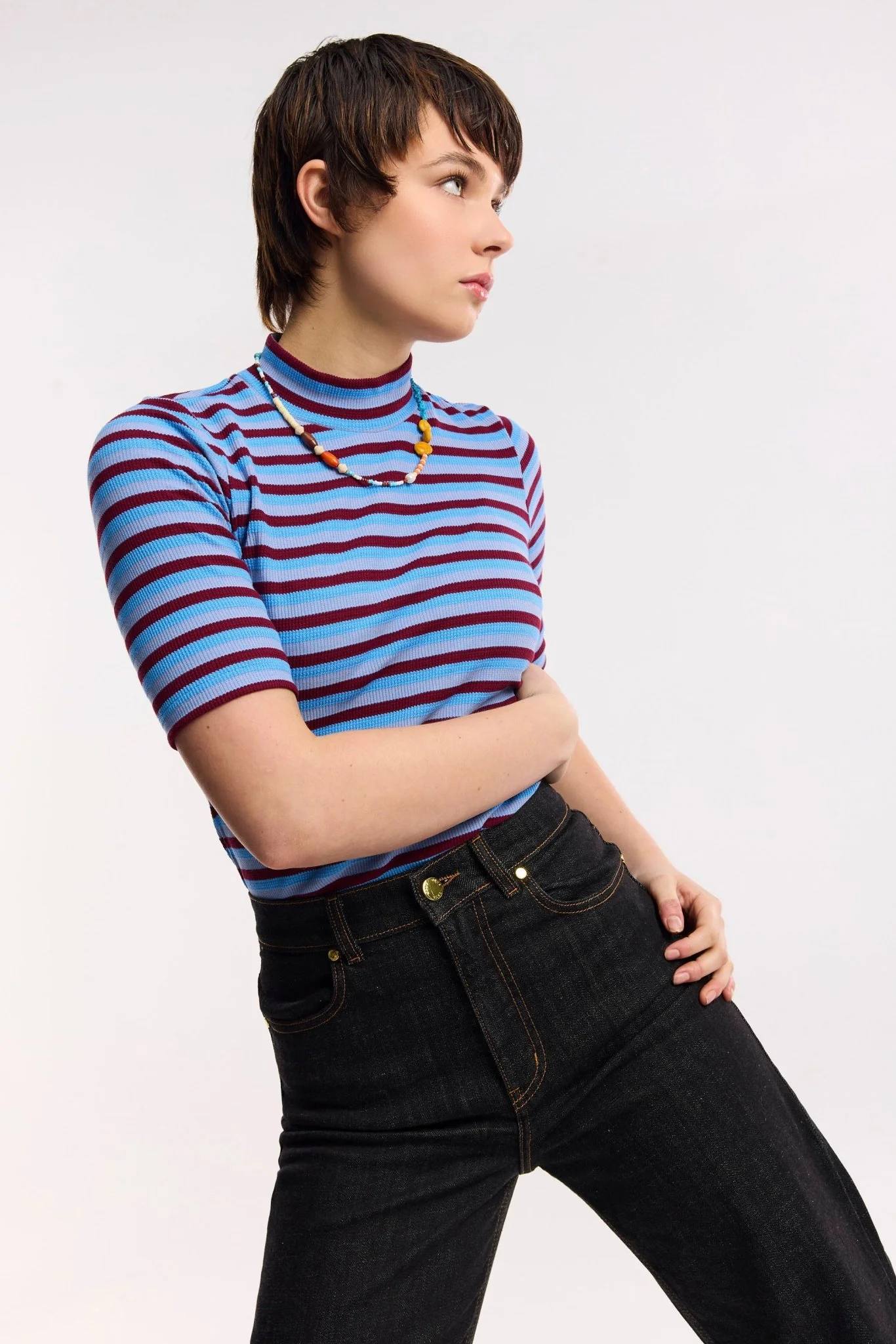 Traveller Waffle Stripe Tee - Image 5